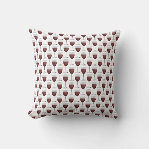 red wine in stemware glass throw pillow