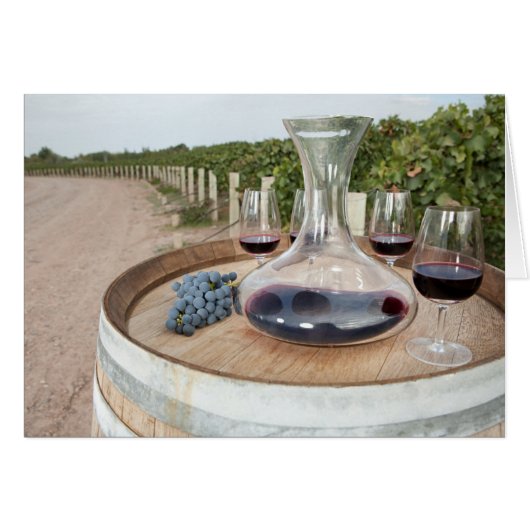 Red Wine In Vineyard Cards (Front Horizontal)