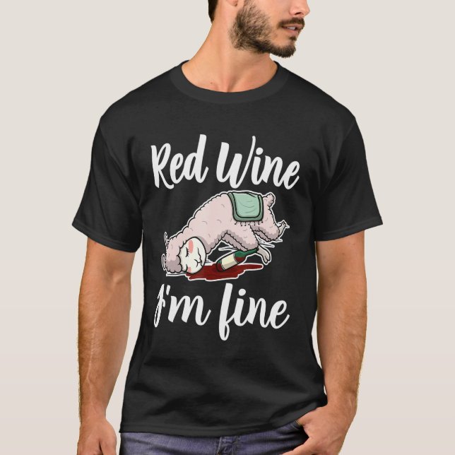 Red Wine Lover Llama Winery Tasting  Idea T-Shirt (Front)