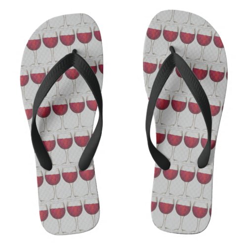 Red Wine Lover Vino Glass Cabernet Merlot Print Flip Flops