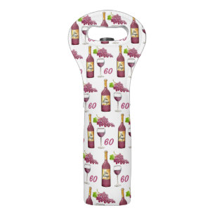 Red Wine Lovers Pattern 60th Birthday Bag