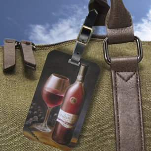 Red Wine Luggage Tag