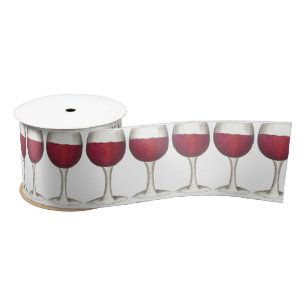 Red Wine Merlot Glass Glasses Foodie Print Ribbon