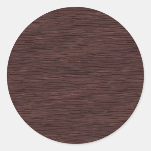 Red Wine Natural Oak Wood Grain Look Classic Round Sticker