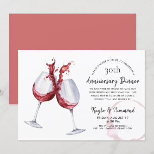 Red Wine Occasion Anniversary Celebration Dinner I Invitation