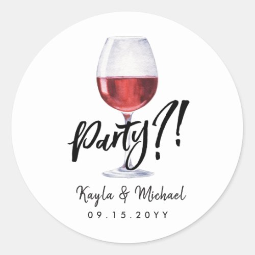 Red Wine Occassion Celebration  Classic Round Stic Classic Round Sticker