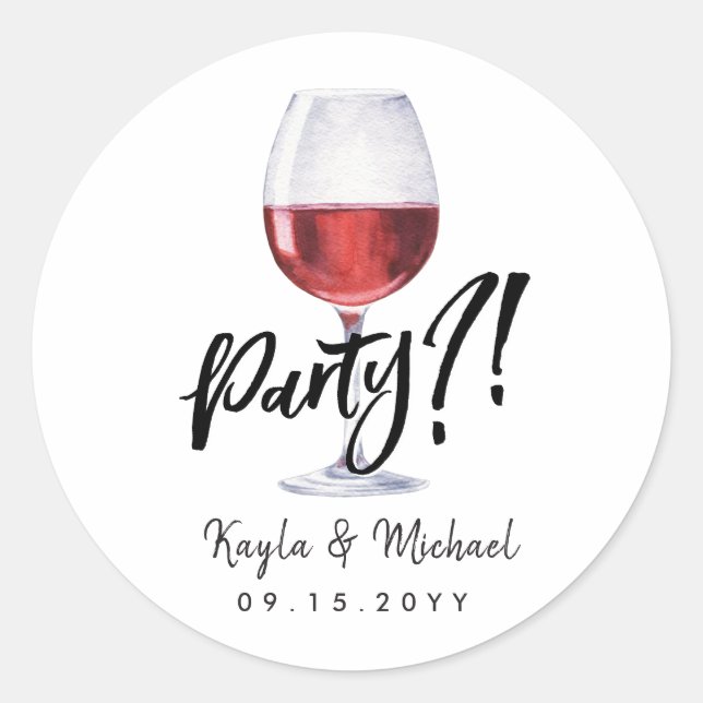 Red Wine Occassion Celebration  Classic Round Stic Classic Round Sticker (Front)