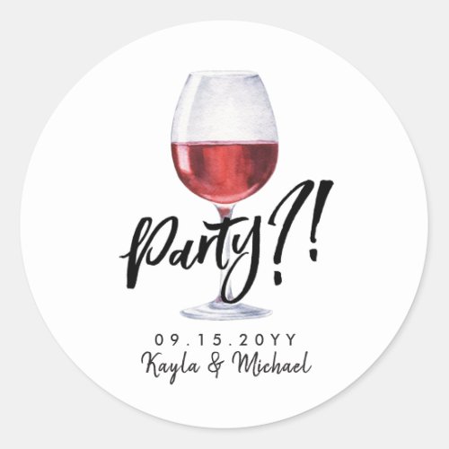 Red Wine Occassion Celebration  Classic Round Sticker