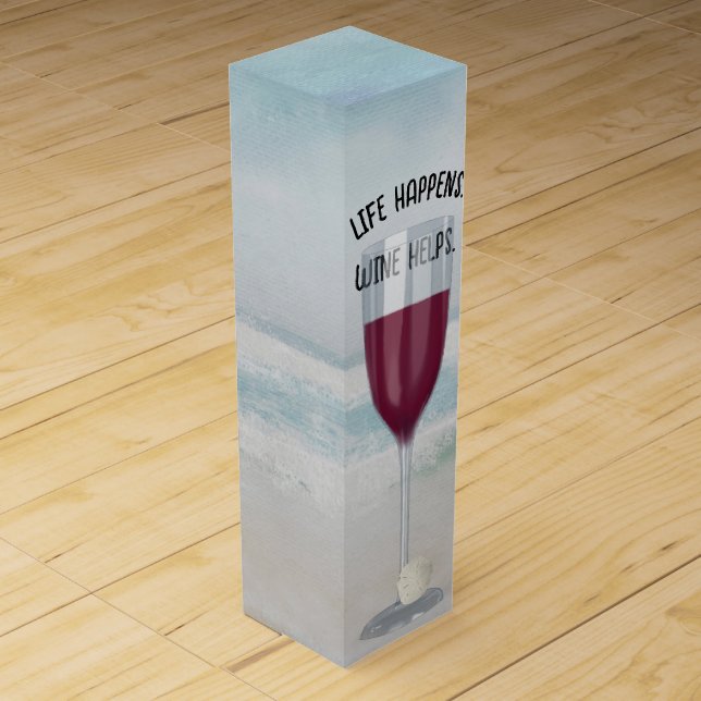 Red Wine On Ocean Background  Wine Box (Front)