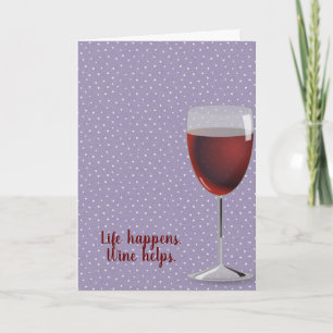 red wine on pin dots birthday card