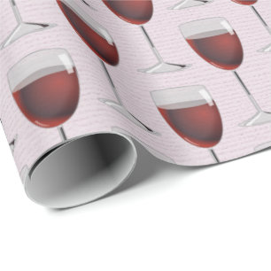 Red Wine On Pink Wrapping Paper