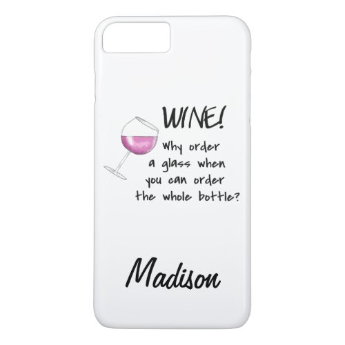 Red Wine Order Whole Bottle Art Name Personalized iPhone 8 Plus7 Plus Case