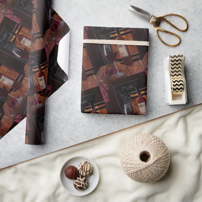 Red Wine Painting by Alfred Fox Wrapping Paper (Crafts)