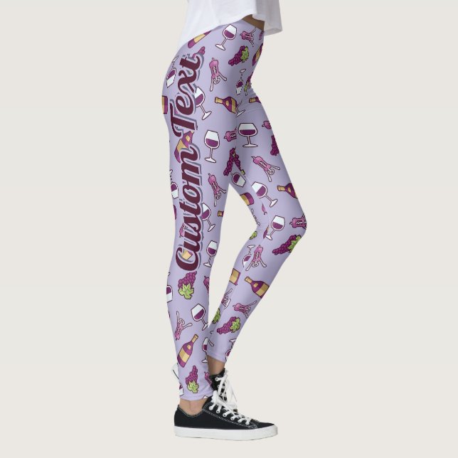Red Wine Pattern Leggings (Right)