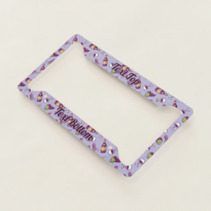 Red Wine Pattern License Plate Frame