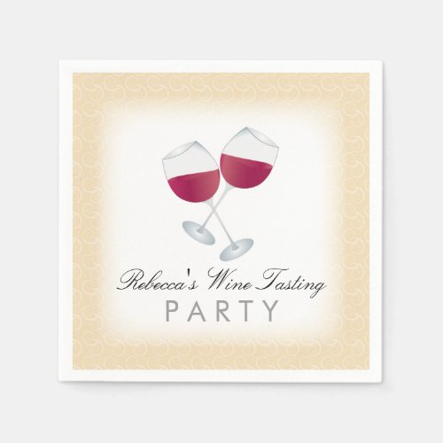 Red Wine Personalized Wine Tasting Party Napkins