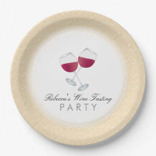 Red Wine, Personalized Wine Tasting Party Paper Plates