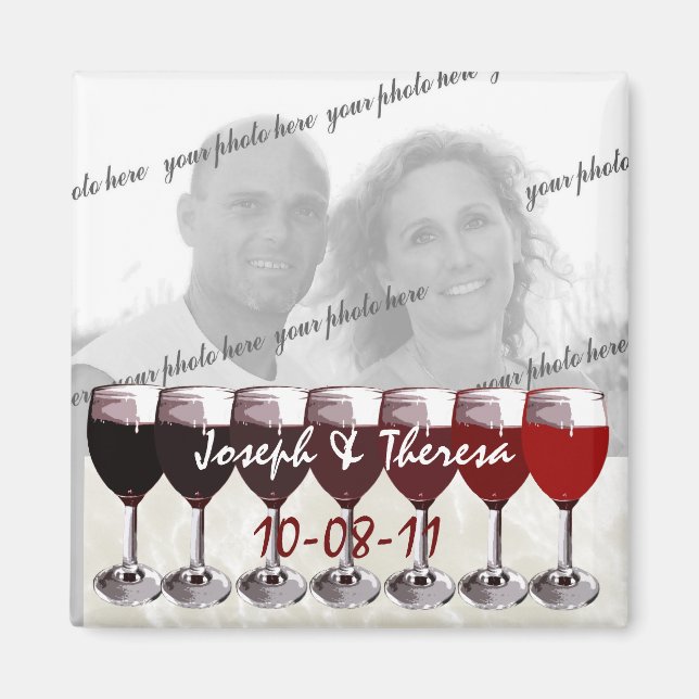 Red Wine Photo Magnet (Front)