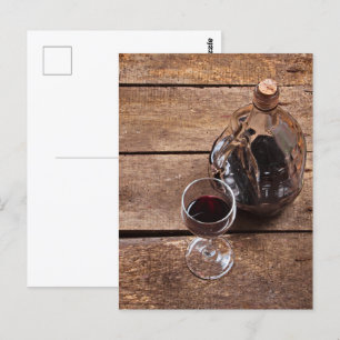 red wine postcard