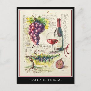 Red Wine  Postcard