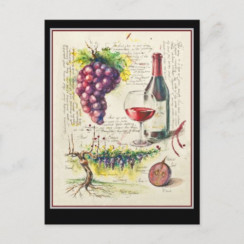 Red Wine  Postcard