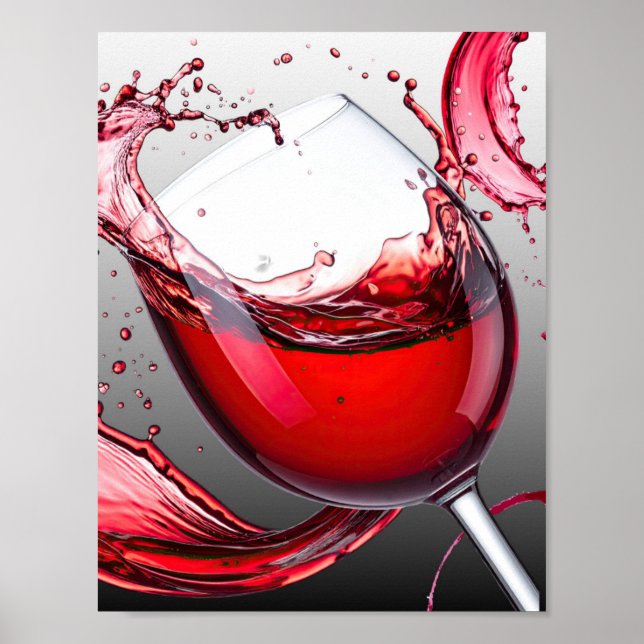 Red Wine Pour Art Poster (Front)