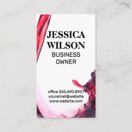 Red Wine Pour in Glass Business Card