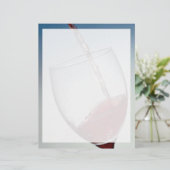 Red wine poured into wine glass (Standing Front)