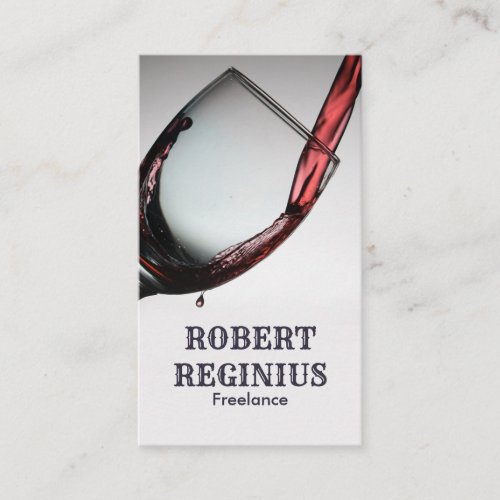 Red Wine Poured into Wine Glass Business Card