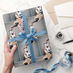Red Wine Pouring Into a Smartphone Wrapping Paper