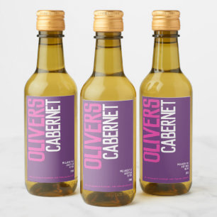 Red wine purple red wine makers text mini label