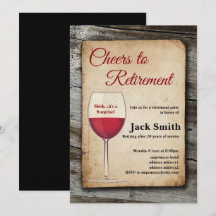 Red wine, retirement party, retiring invitation