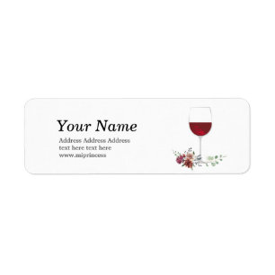 red wine, return address stickers