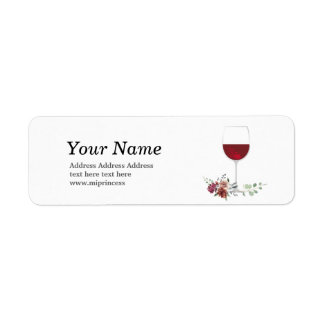 red wine, return address stickers