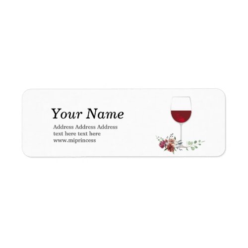 red wine return address stickers