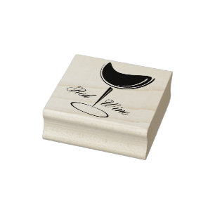 Red Wine Rubber Stamp
