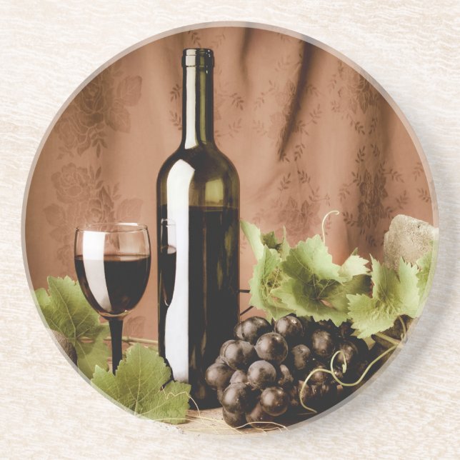 Red wine sandstone coaster (Front)