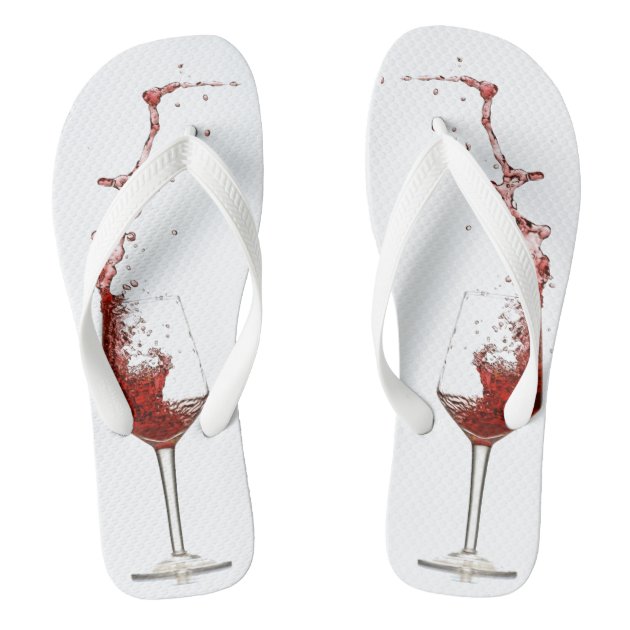 wine colored flip flops