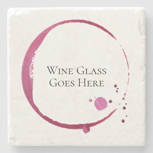 Red Wine Stain  Drips Instructional Stone Coaster