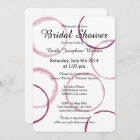 Red wine stain rings bridal shower invitations