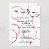 Red wine stain rings bridal shower invitations (Front/Back)