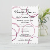Red wine stain rings bridal shower invitations (Standing Front)