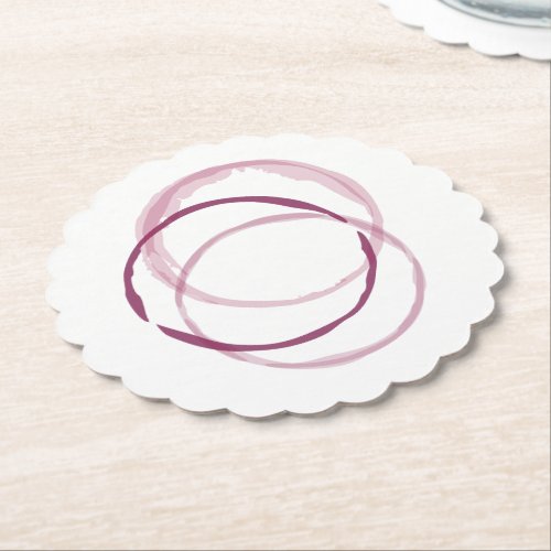 Red wine stain rings printed on drink coasters