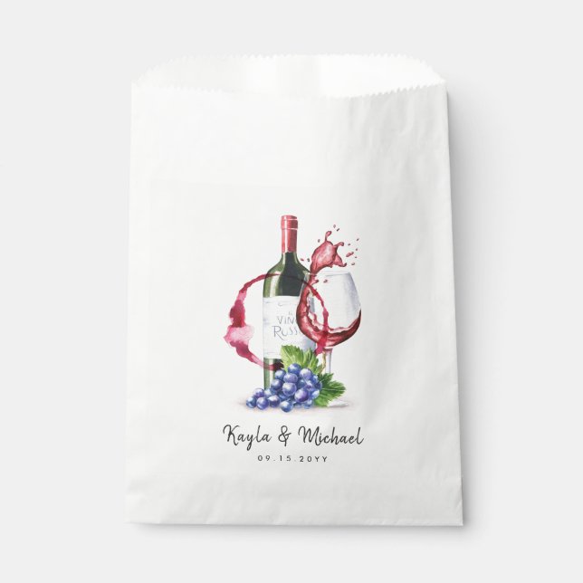 Red Wine Style Occassion Celebration  Favor Bag (Front)