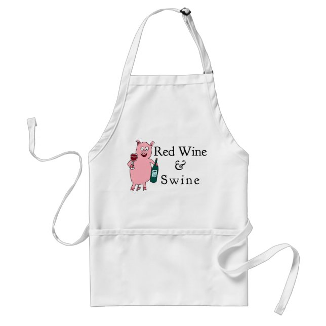 Red Wine & Swine Adult Apron (Front)