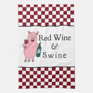 Red Wine & Swine Kitchen Towel