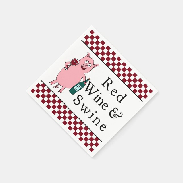 Red Wine & Swine Napkins (Corner)