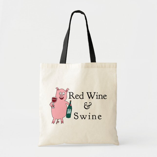 Red Wine & Swine Tote Bag (Front)