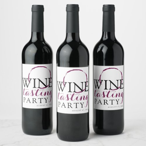 Red Wine Tasting Party Wine Label