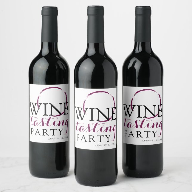 Red Wine Tasting Party Wine Label (Bottles)